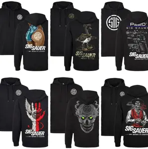 Multi-design Sig Sauer Never Settle Graphic 2 Sides Hoodie, Skull Cowboy Print, Silly Goose Camo Unisex Pullover For Men and Women, Casual Streetwear, Fullsize S-5XL, Sports Style, Comfortable Daily Wear For Fall Winter