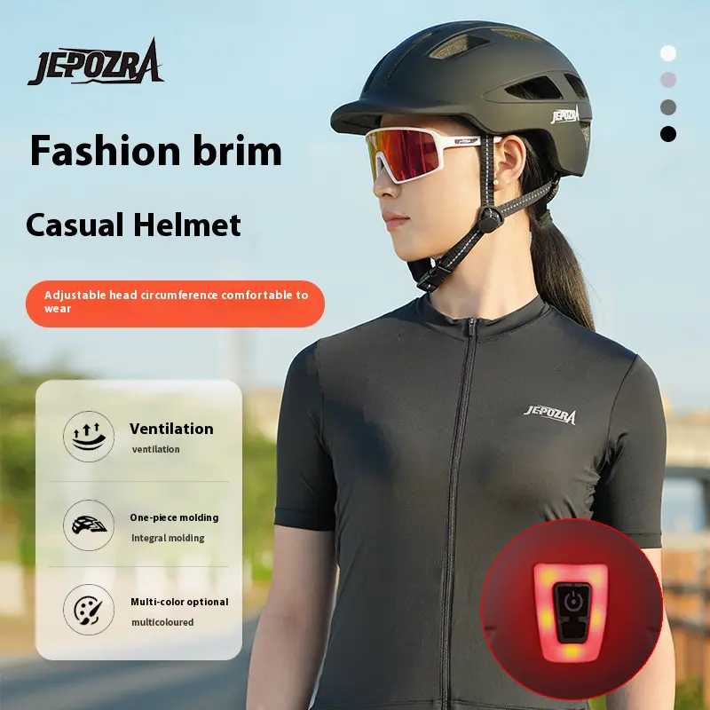 Bike Helmet Adult with Integrated Taillight Lightweight Adjustable Baseball Cap Style Cycling Helmet for Urban Commuter Road Biking Scooter