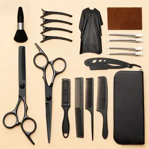 Professional Hair Cutting Scissors Set, Complete Home Hairdressing Kit with Thinning Shears, Straight Shears, Cape & Combs