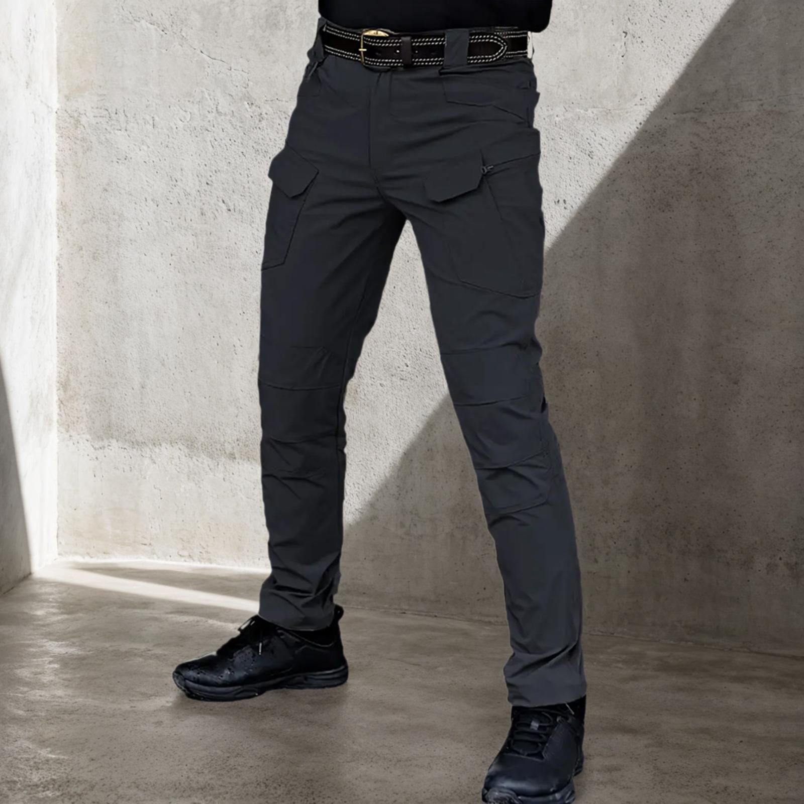 Mens High-Performance Tactical Cargo Pants - Waterproof, Sweatproof for Outdoor Hiking - Durable, Multi-Pocket Design, All-Weather Wear Resistance