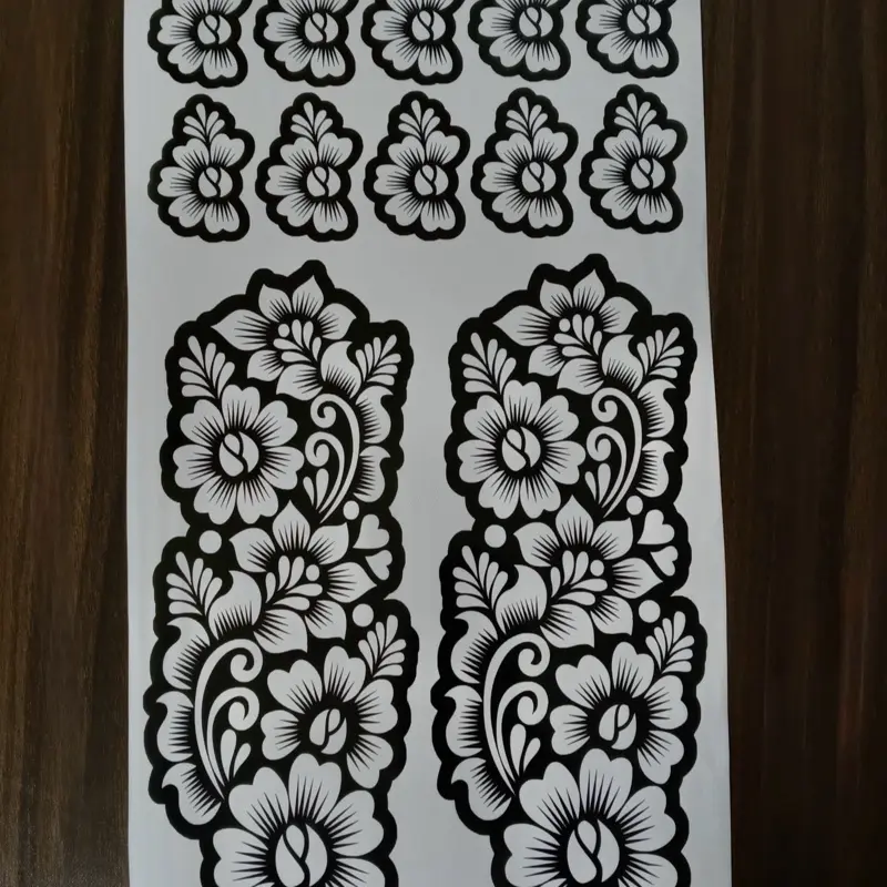 Henna Tattoo Stencil Stickers for Backhand and Fingers, Strong Adherence for Clean Designs, For Festivals & Weddings, Compatible with Glitter & Paint, Paint & Glitter, Weddings & Festivals, Backhand/Finger, Paper, Adults, Cleaner Design