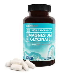 BioEmblem Magnesium Glycinate with Zinc - 300mg Chelated Magnesium Supplement - High Absorption 2-in-1 Complex - Immune Support, Muscles, Nerves