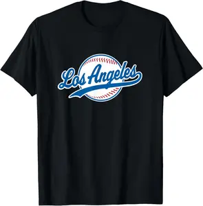 Los Angeles LA Tee Vintage Baseball Throwback Retro Design T-Shirt