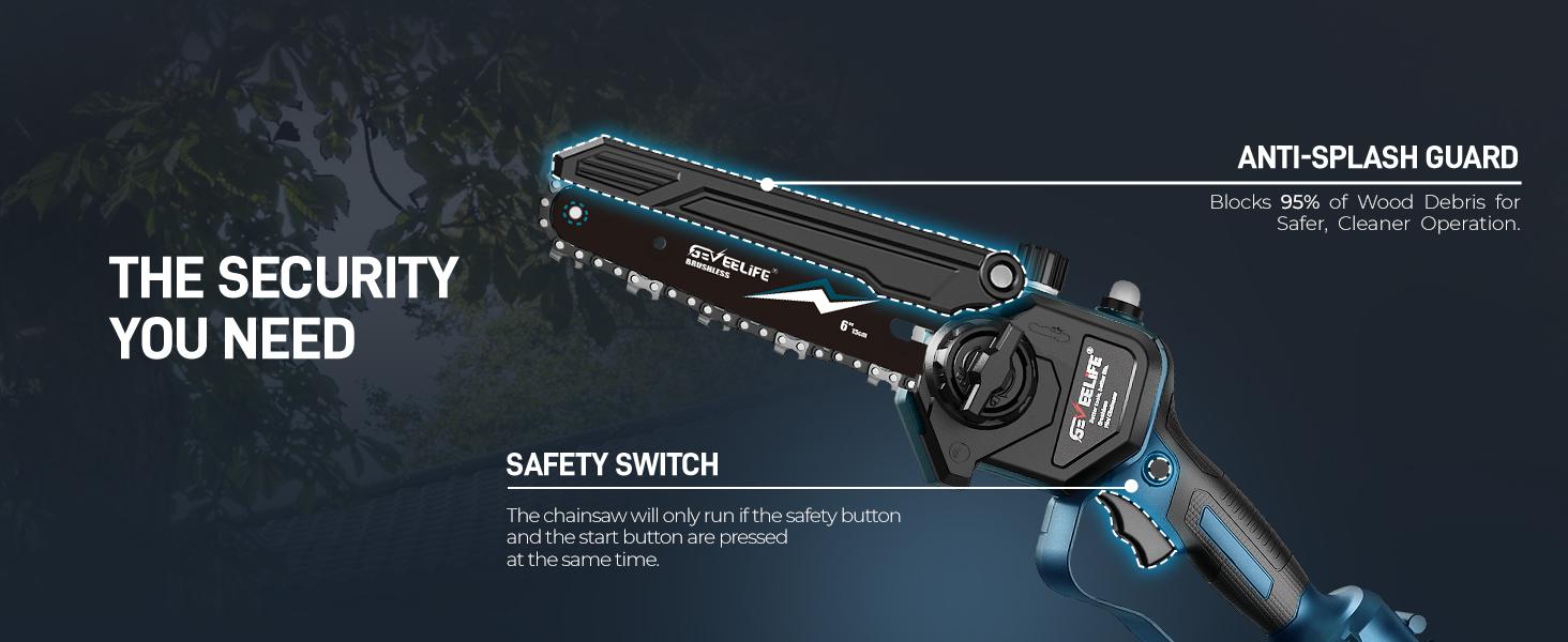 GEVEELIFE 2-in-1 Electric Pole Saw, ChainSaw, Portable Electric Cordless Saw for Wood Cutting,2 Batteries ,Pruning, Gardening, Camping - Suitable for Seniors, Women Holiday gifts