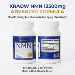 XRAOW Liposomal NAD Supplement with Resveratrol NMN Alternative 30 Day Supply for Energy Boost & DNA Repair Third Party Tested Healthcare Fitness Edible Dietary Capsule Vitamin Vitamin