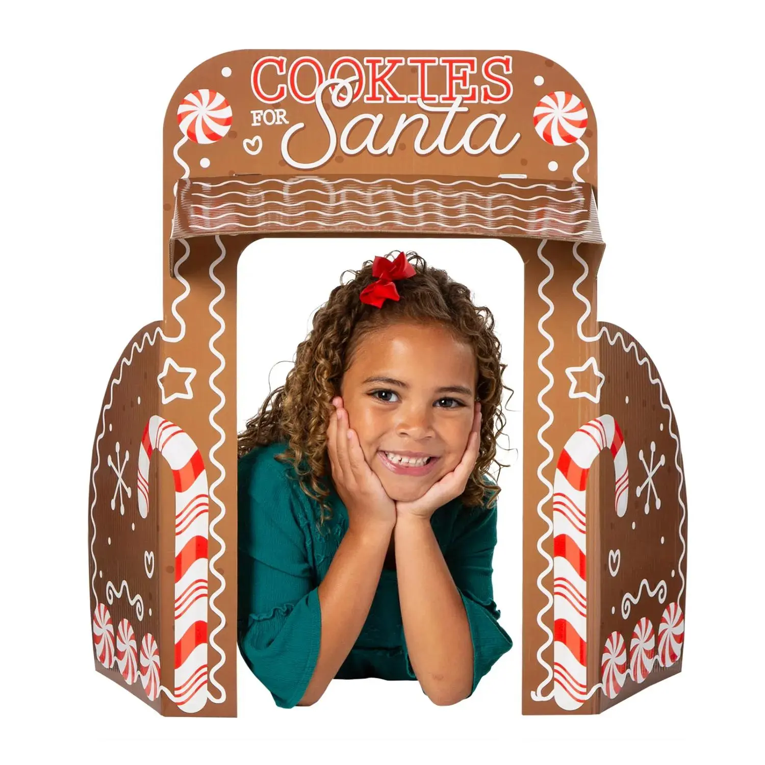 Multicolor Rectangle Santa Cookie Cardboard Cutout Stand-Up (16in x 24.5in) - Festive Party Decor, Tabletop Centerpiece, Glass-Compatible Accessory, Wall Hanging, Photo Booth Prop, Room Decor