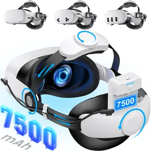 BEBONCOOL 7500mAh Elite VR Head Strap Replacement for Quest 2 & 3 – 2-3H Extra Battery Life, Hot-Swappable Power Bank, Adjustable Comfort Fit Headband with Precision Dial, 45° Flip-Up Design, Soft Cushion, Dual Charging Cables & Cleaning Cloth Included