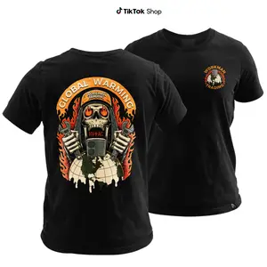 Global Warming T-Shirt 2 Sided, Mechanic Skull Graphic Tee Workwear Style, Casual Wear, For Men, Gift for HVAC Technicians
