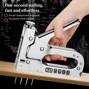 1 Count Extra Heavy Duty Staple Gun with 800pcs Staples, Multifunctional Upholstery Stapler for Fixing Material, Decoration, Carpentry, Furniture, Door and Window