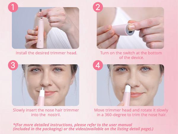 Hair Identifier Spray & Facial - Nose Hair Remover: 2 in 1 Painless Electric Shaver and Nose Trimmer - Rechargeable Hair Removal Tool Smooth Comfort