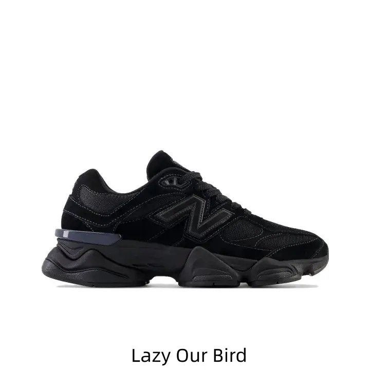 Unisex All-black Suede Mesh Low-top Collectible Sneakers Uniform Dark Tone Monochrome Design Great For Daily Street Outfits And Minimal Tech Retro Dad Shoe Collection Series