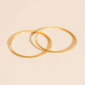 Lasso Rope Rounded Huggie Hoop Earrings