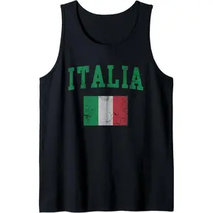 Vintage Italia Flag Italian Italy Italiano Men Women Tank Top