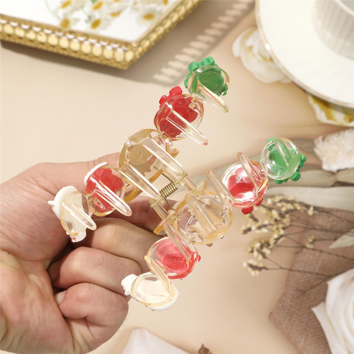 AWAYTR Christmas Hair Claws Clips for Women Cute Hair Clips for Girls Gingerbread Santa Tree Snowman Hair Barrettes Large Hair Claw Clips for Thick Thin Xmas Hair Accessories for Christmas Party