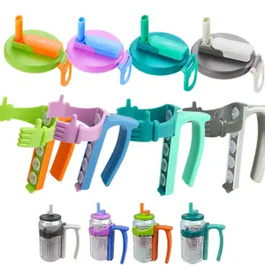 DIPESI 12oz soda can lid and stand set, leak-proof, easy-to-clean, ergonomically designed colorful drinking set. Suitable for children, women, and the elderly.