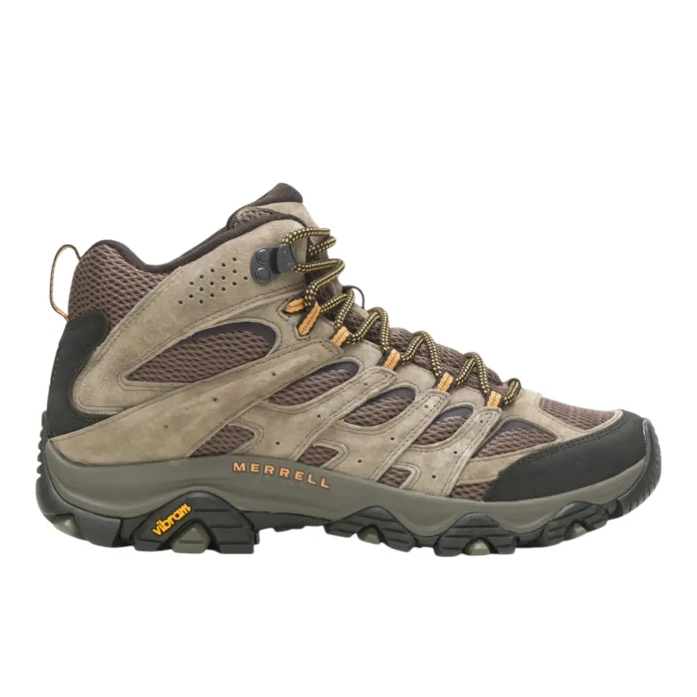 Merrell Mens Moab 3 Mid Lace Up Hiking Hiking Casual Boots Ankle - Brown