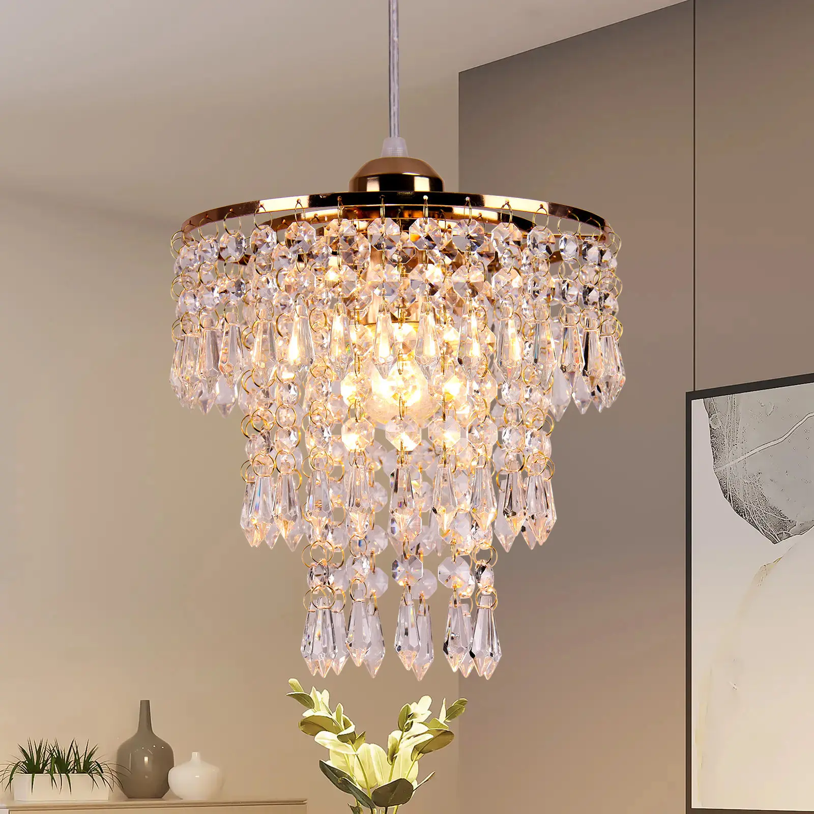 3 Layer K9 Crystal Chandelier Modern Luxury Ceiling Light for Villa Stair Kitchen Island Living Dining Room QH-MP037 Decorative Gentle Lamp Decorative Lighting Ambient Decoration Lamp