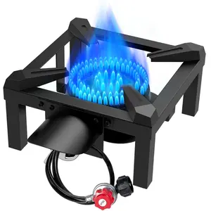 Bestfire 100,000 BTU  Burner: Powerful Outdoor Single Stove with 4.1ft Hose (Regulator Included) & Water Bag for Backyard BBQ. seafood boil cooking home brewing power propane cooker perfect picnic psi adjustable