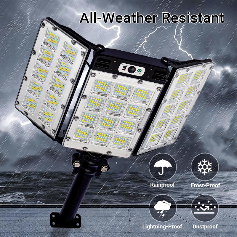 Solar Flood Lights Motion Sensor Remote Control IP65 Waterproof 3 Brightness Modes Super Bright Outdoor Security Lights