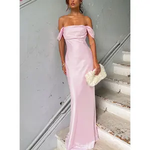 Azura Off The Shoulder Maxi Dress Pink