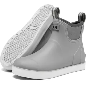 Women's Waterproof Ankle Deck Boots - Anti-Slip Traction, Durable & Comfortable Rain Shoes for Outdoor Activities Including Boating, Camping - Ideal for Wet Conditions (Bridal Black)