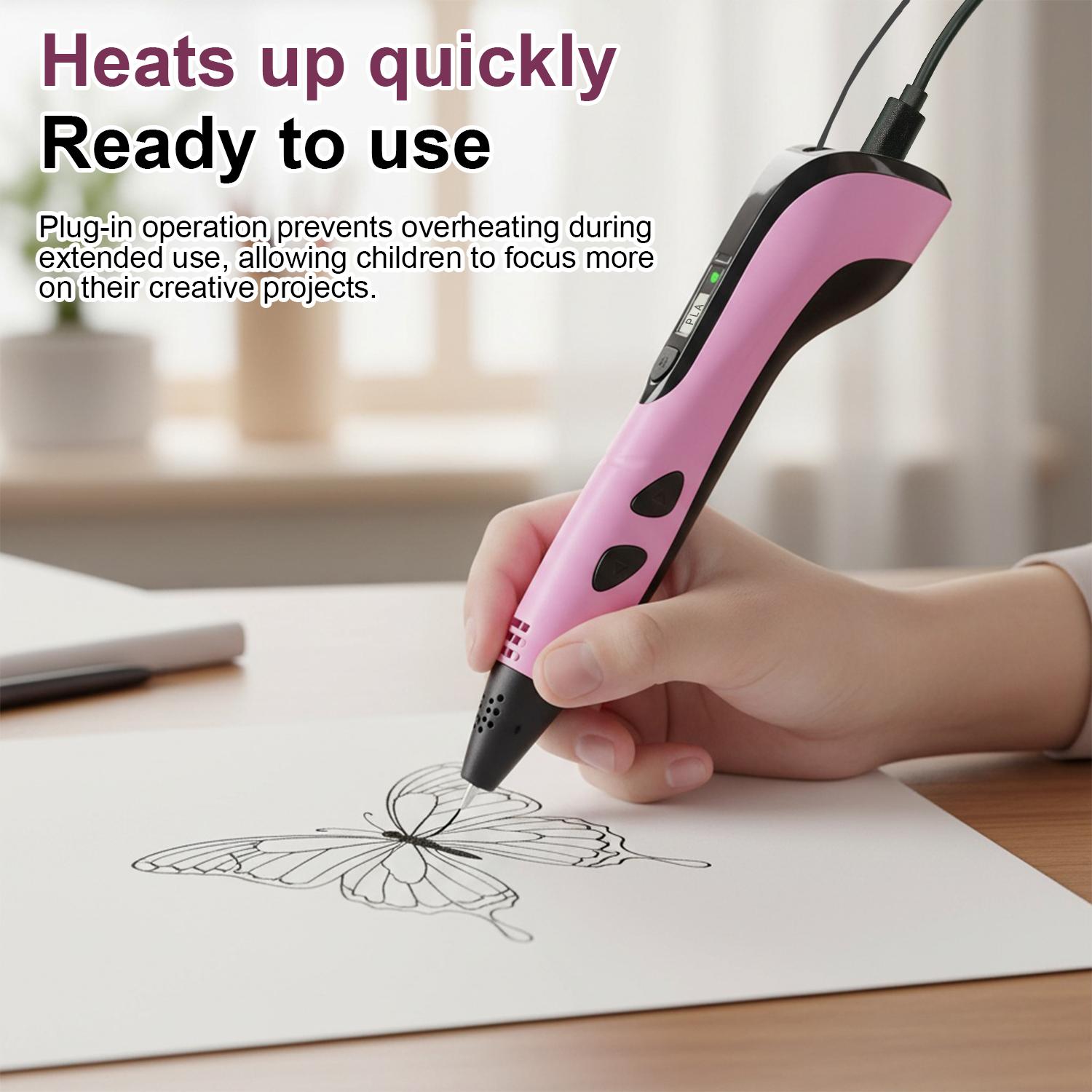 3D Printing Pen with Display, Includes 3D Pen, 3 Starter Colors of PLA Filament, ABS and PLA Compatible 3D Printing Pen, Creative DIY Gift for Kids and Children, Ideal gift for kids 3D Printing Pen with Display, Includes 3D Pen, 3 Starter Colors of PLA Filament, ABS and PLA Compatible 3D Printing Pen, Creative DIY Gift for Kids and Children, Ideal gift for kids