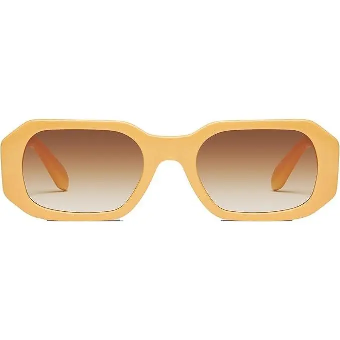 QUAY AUSTRALIA Hyped Up Geometric 1990s Style Sunglasses for Men & Women with UV Sun Protection, Sunflower