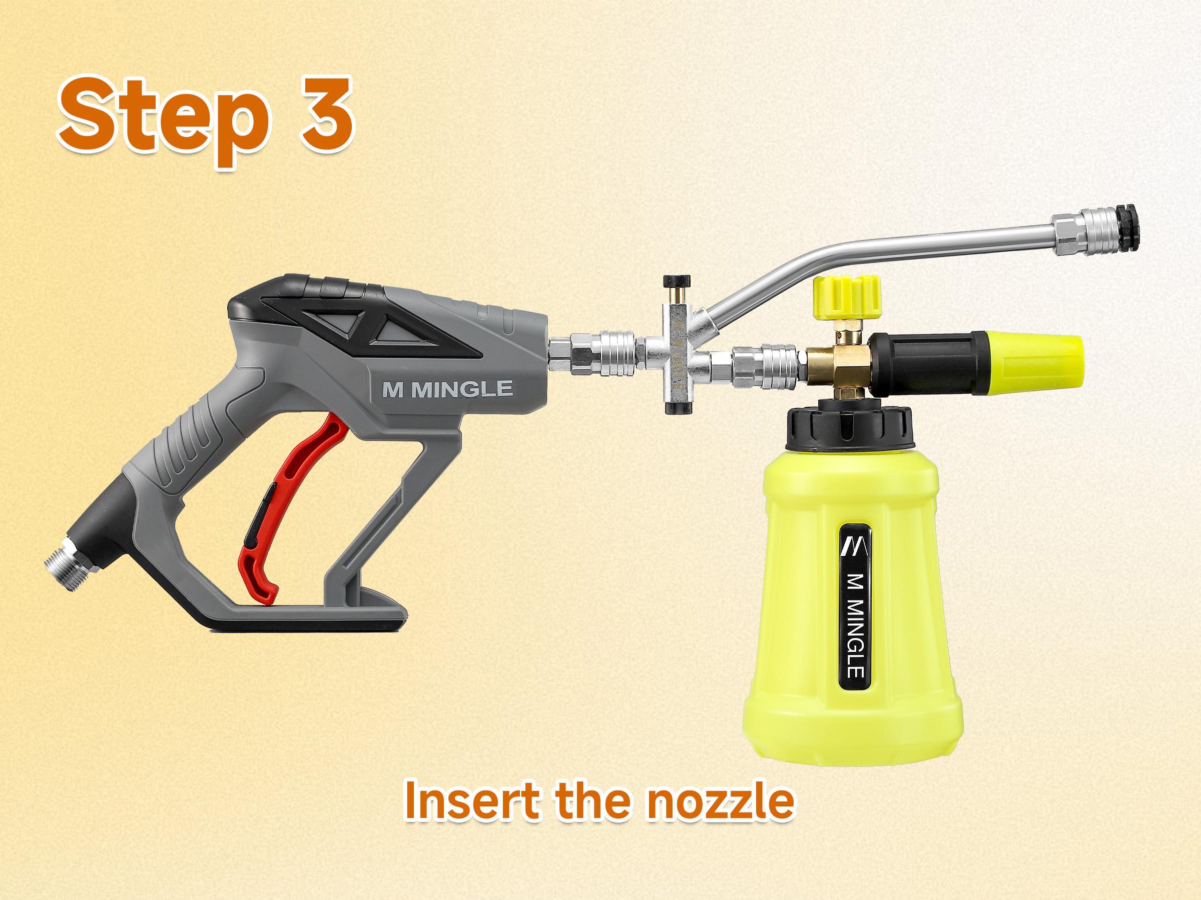 M MINGLE Pressure Washer Snow Foam Lance 1L 4000 PSI MAX 1/4" Quick Connector Adjustable Spray Nozzle for Car Wash, Motorcycle Detailing