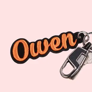 Personalized Name 3D Keychain | Custom Embroidered Name Tag for Backpacks