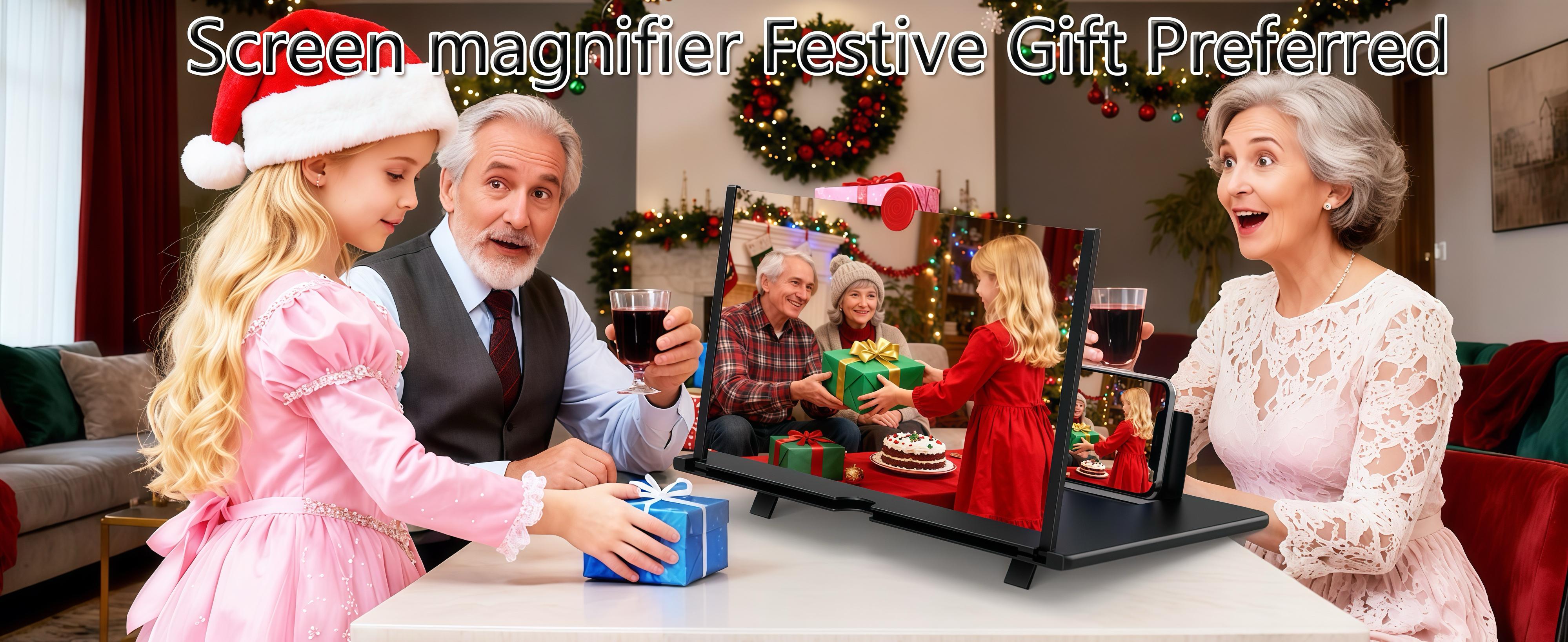 12" Screen Magnifier,3D HD Mobile Phone Magnifier Projector Screen Enlarger for Movies, Videos, and Gaming,Foldable Cell Phone Stand with Screen Amplifier,Supports All Smartphones (Black, 12inch)