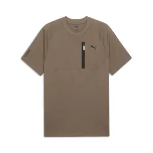 PUMA Mens Pumatech Best Crew Neck Short Sleeve Casual Tops Casual - Brown