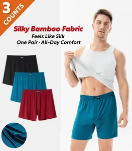 Separatec Silky Bamboo Fabric Mens Boxer Shorts | Buttery Soft, All-Day Comfort 3 Pack