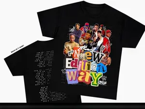 New Edition Way Tour Inspired T Shirt, Front and Back Print Graphic Tee, Retro R&B Music Fan Shirt JTW