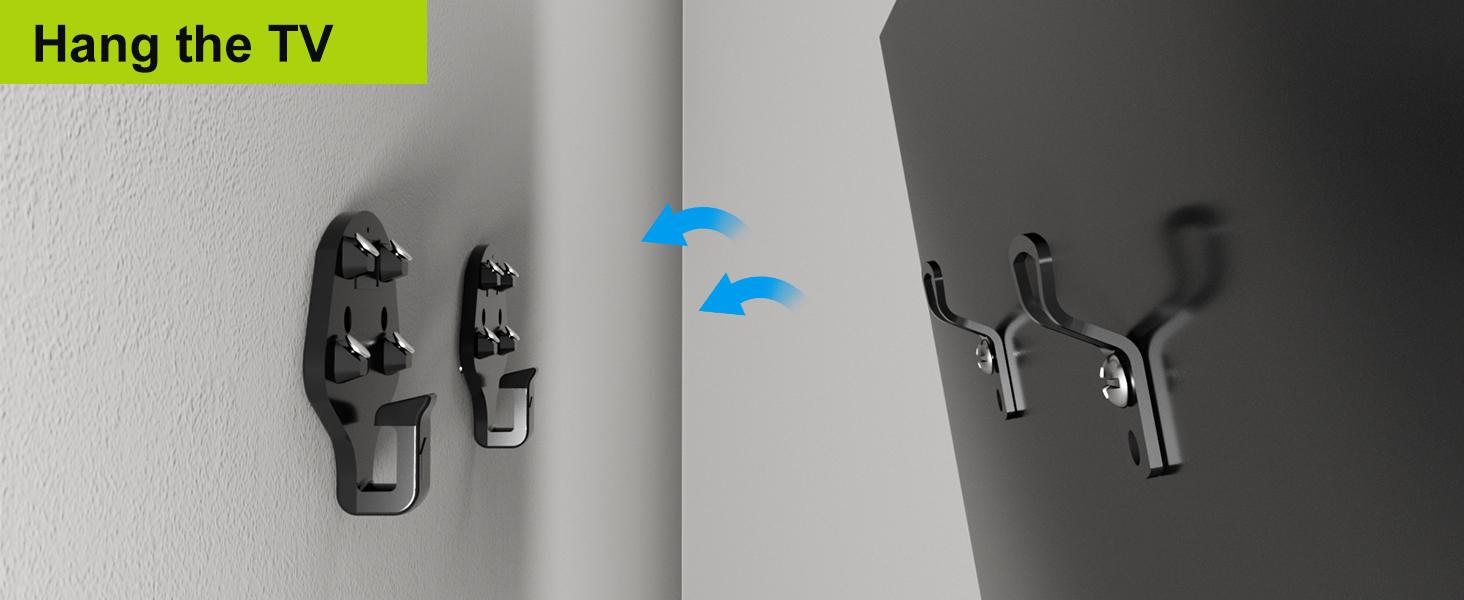 Forge Mount TV Wall Mount, Nailless - Patented Easy to install, nailless drywall TV wall mount for 19-100 inch TVs/mounts, up to 165 lbs Nailless TV mount/rental friendly and easy to install Low Pressure lgoled miniled Home