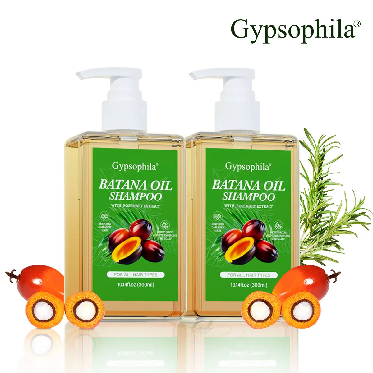 Gypsophila Batana Oil & Rosemary Thickening Shampoo for Hair Growth and Volume, Sulfate-Free Formula for Damage Repair & Glossy Hair, 300ml, Haircare, Daily, Gentle, Shampoo Hair Growth,back to school