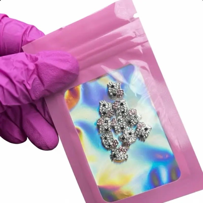 Kitty Nail Charm Transferable Nail Art Sparkly Studded Rhinestone