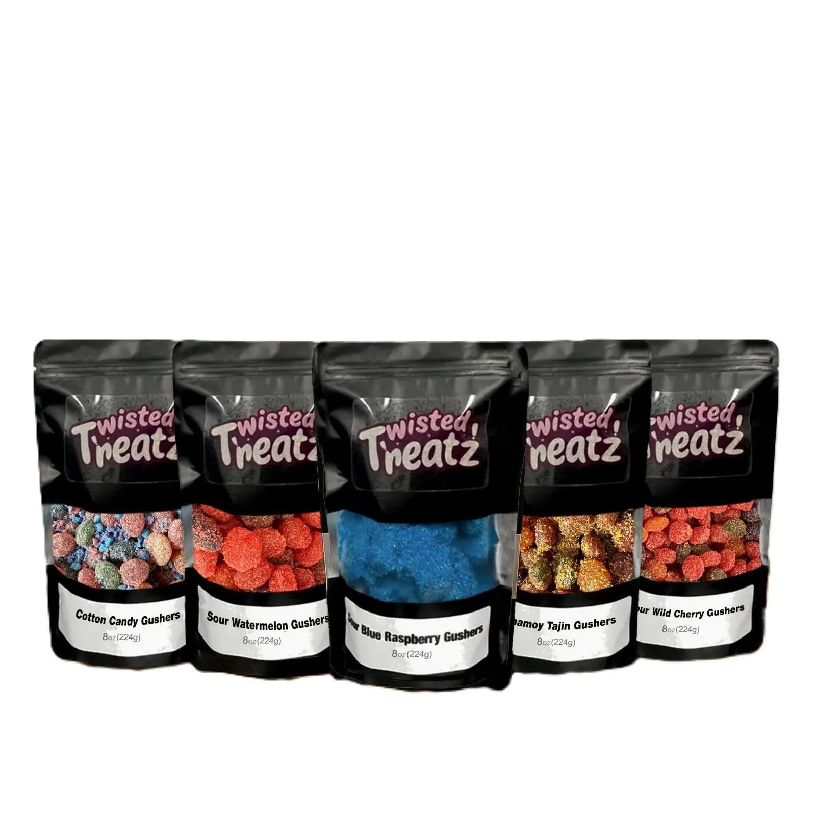 Mixed Gushers Candy Pack Sour Blue Raspberry Gushers Sour Watermelon Gushers Sour Wild Cherry Gushers Cotton Candy Gushers Chamoy Tajin Gushers (8oz) - (Choose Your Flavor Variation 1 Pack) Sweet Chewy Fruit Snack