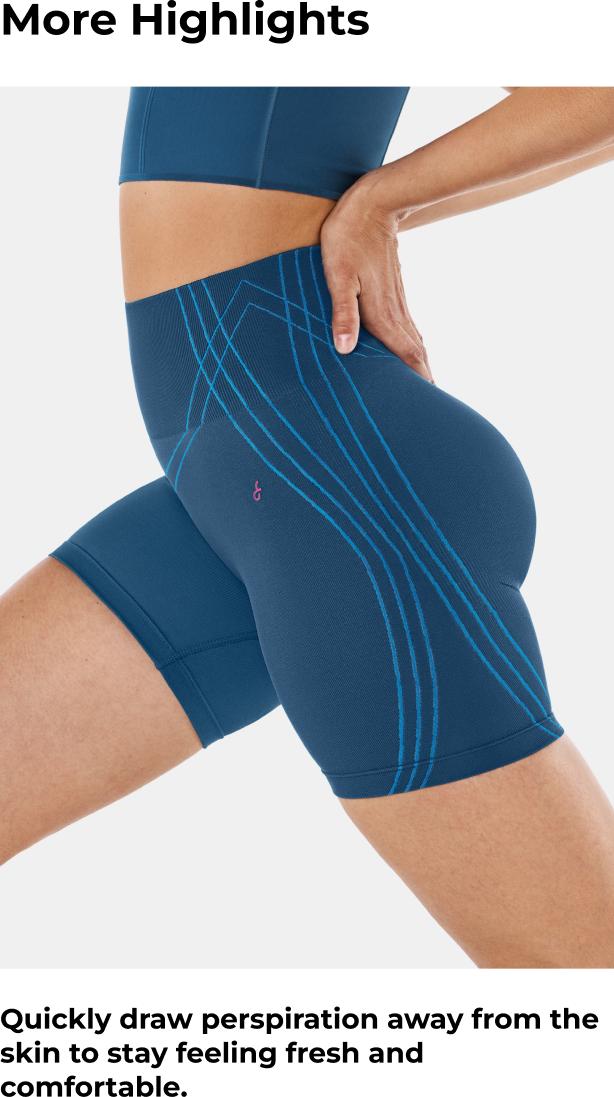 Fanka FirmFiit Seamless 8" Biker Shorts for Women High-Waisted Compression Shorts with Side Stripes