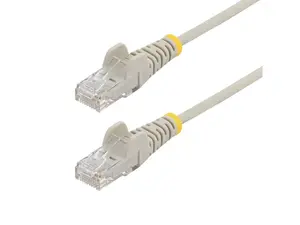 StarTech 15ft Gray Slim CAT6 Ethernet Cable, Snagless, 100W PoE, UTP, LSZH, 28AWG Pure Bare Copper Wire, Slim RJ45 Network Patch Cord w/Strain Reliefs, Fluke Tested Model N6PAT15GRS