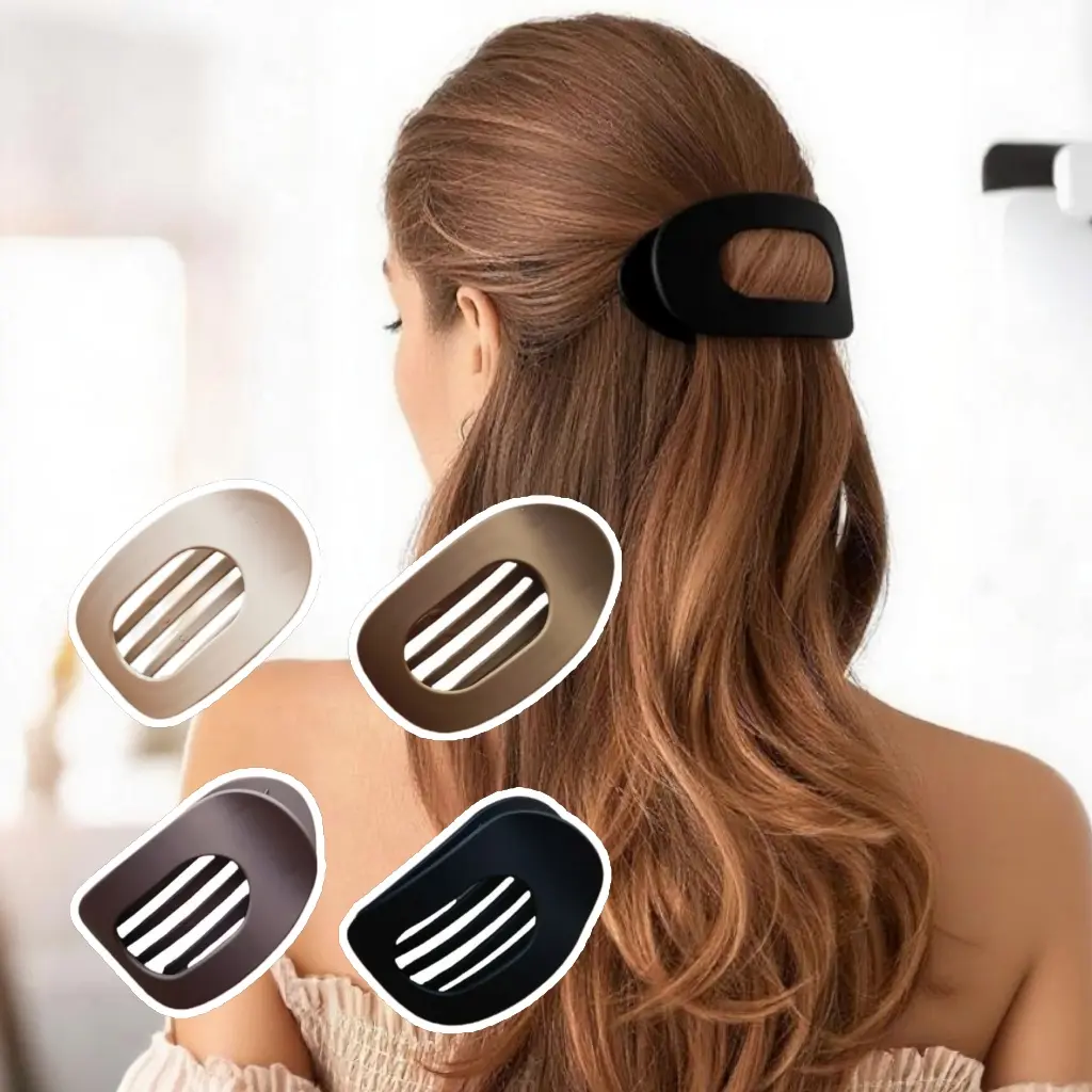 Women's Graphic Hair Styling Claw Clips, 4-Piece Minimalist Solid Color Acrylic Set, No-Crease Strong Hold for Thick or Thin Hair, Claw Hair Clips