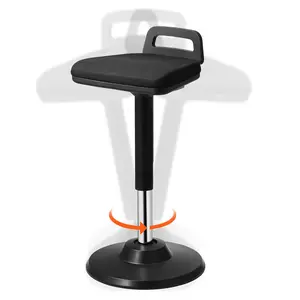 【FathersDayGift】VEVOR Active Chair with Handle,  , Height-Adjustable (24.6-34.4") Wobble Chair Made of Elastic Fabric & 45 mm Foam, Ideal for Schools, Office and Home, 8° Tilt Angle, Age 12-18, Black