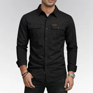 Men's Long Sleeve Workwear Shirt - Outdoor Casual Versatile Top