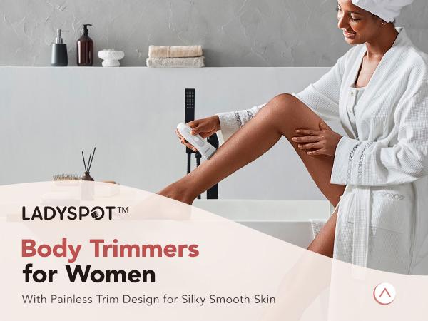 LADYSPOT Women's Bikini Trimmer Electric Body Hair Shaver with Hypoallergenic Ceramic Blades Wet Dry Use Waterproof Long Battery Life Best Gift for Loved Ones