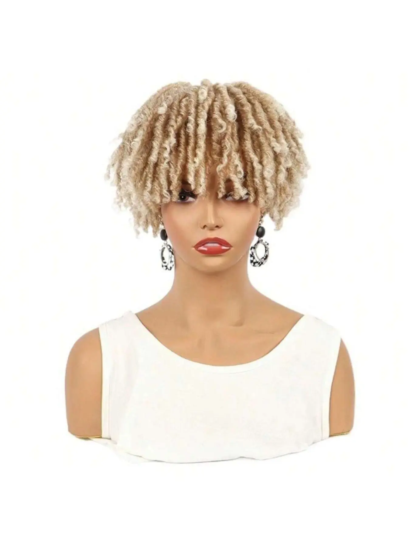 Short African Dreadlock Wig, Twist Braided Dreadlock Hairpiece, Synthetic Fiber Wig, Braided Wigs, Stylish and Versatile, Perfect for Daily Wear and Special Occasions