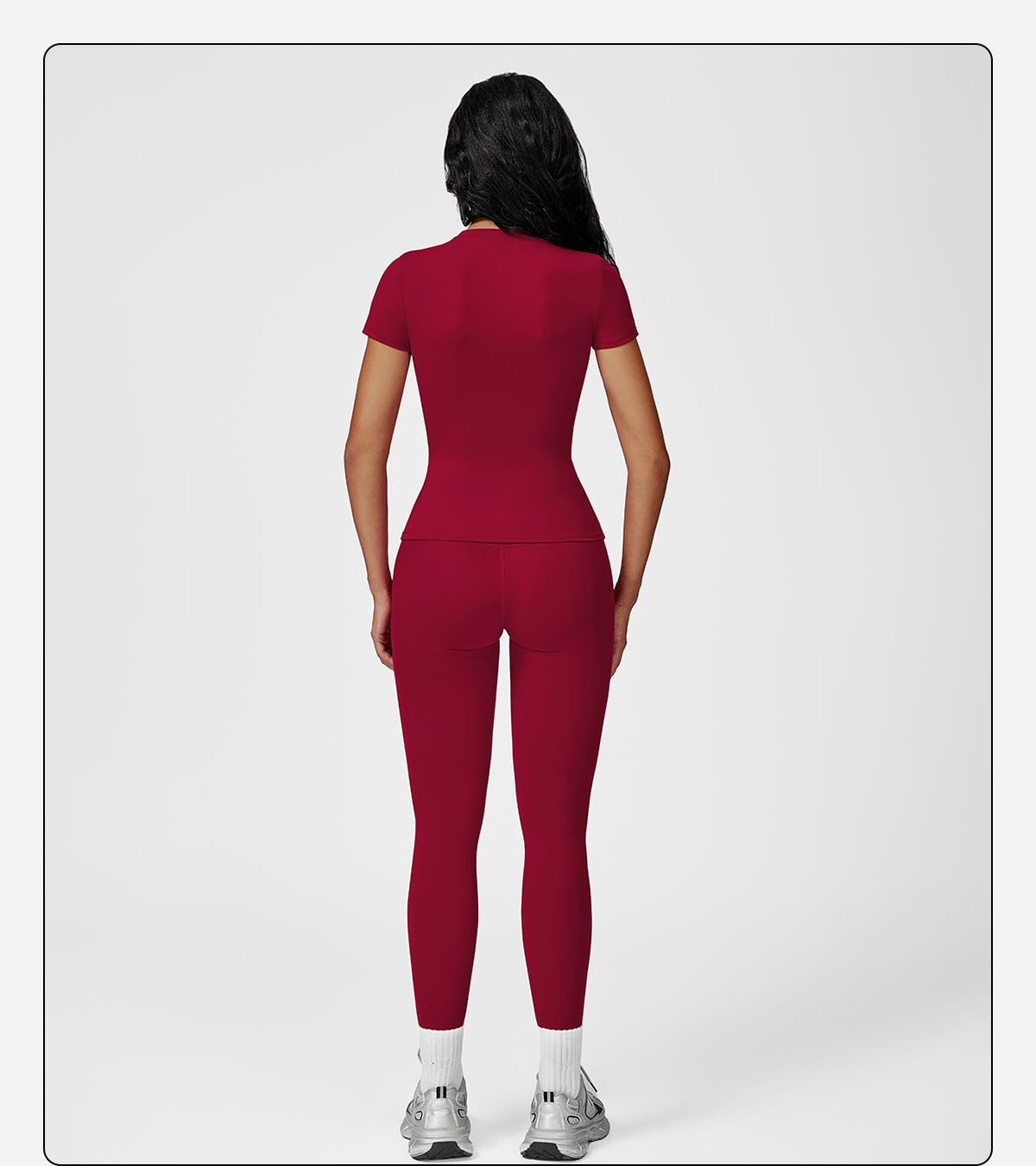 Women’s Solid Color Top & High Waist Leggings Sports Set by MFVIM - Casual, Comfortable, Breathable Two-Piece for Yoga, Gym, Workouts, Running, Ladies’ Gym Sportswear for All Seasons, Yoga Clothing Set,back to school,back to school haul