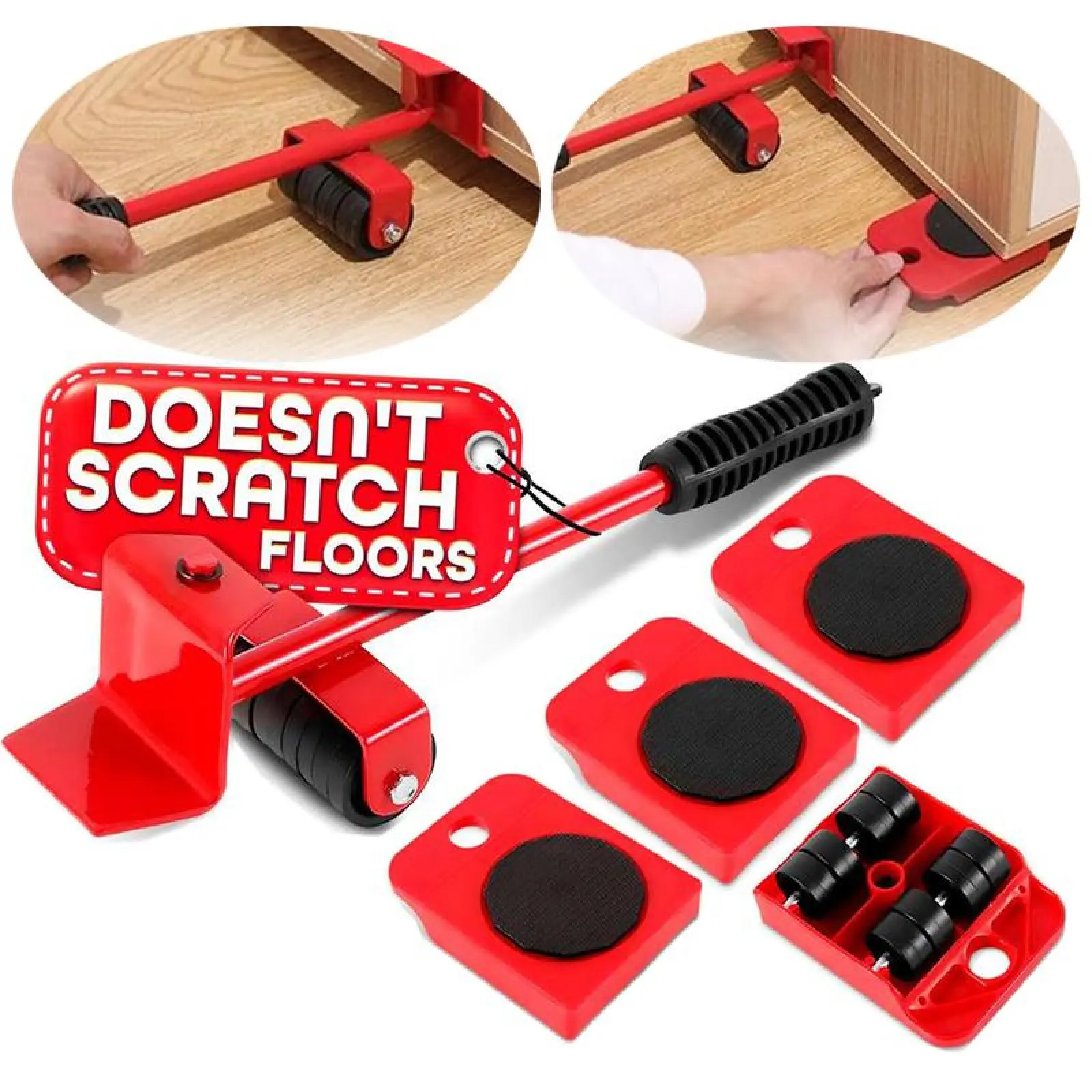 Furniture Mover with Wheels & Furniture Lifter Set,600 Lbs Capacity for Moving Heavy Furniture,360 °   Rotation Wheels Furniture Dolly,Sofa,Refrigerator,Cabinet peel and stick flooring.