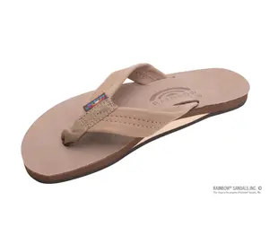 "Rainbow" Dark Brown Wide Strap Flip Flops