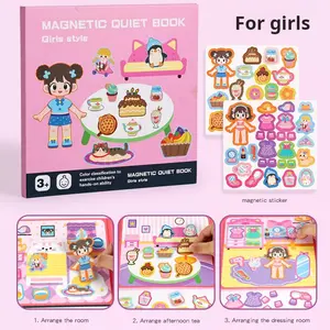 Kids Quiet Book Early Education Toy - Stimulate Imagination, Boost Focus, Hand-Eye Coordination & Color Recognition, Brain game, Parent-Child Interaction, Spatial Thinking, Magnetic Reusable & Portable Book-Clip Design.Children's gifts puzzle fun