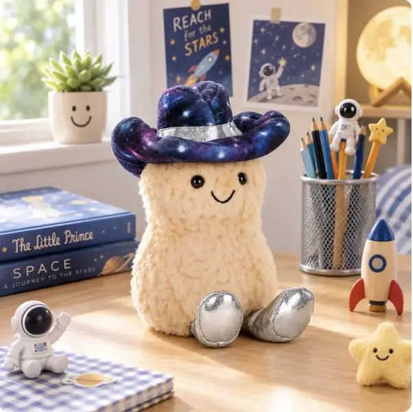 Jellycat Amuseables Peanut Space Rodeo Plush Galaxy Cowboy Peanut Stuffed Animal - Cute Gift for Kids & Collectors