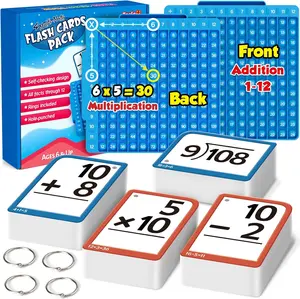KIDGENIUS Torlam Math Flash Cards & Board Multiplication Division Addition Subtraction Games for Kids 1st-6th Grade Educational Fun Learning Toys
